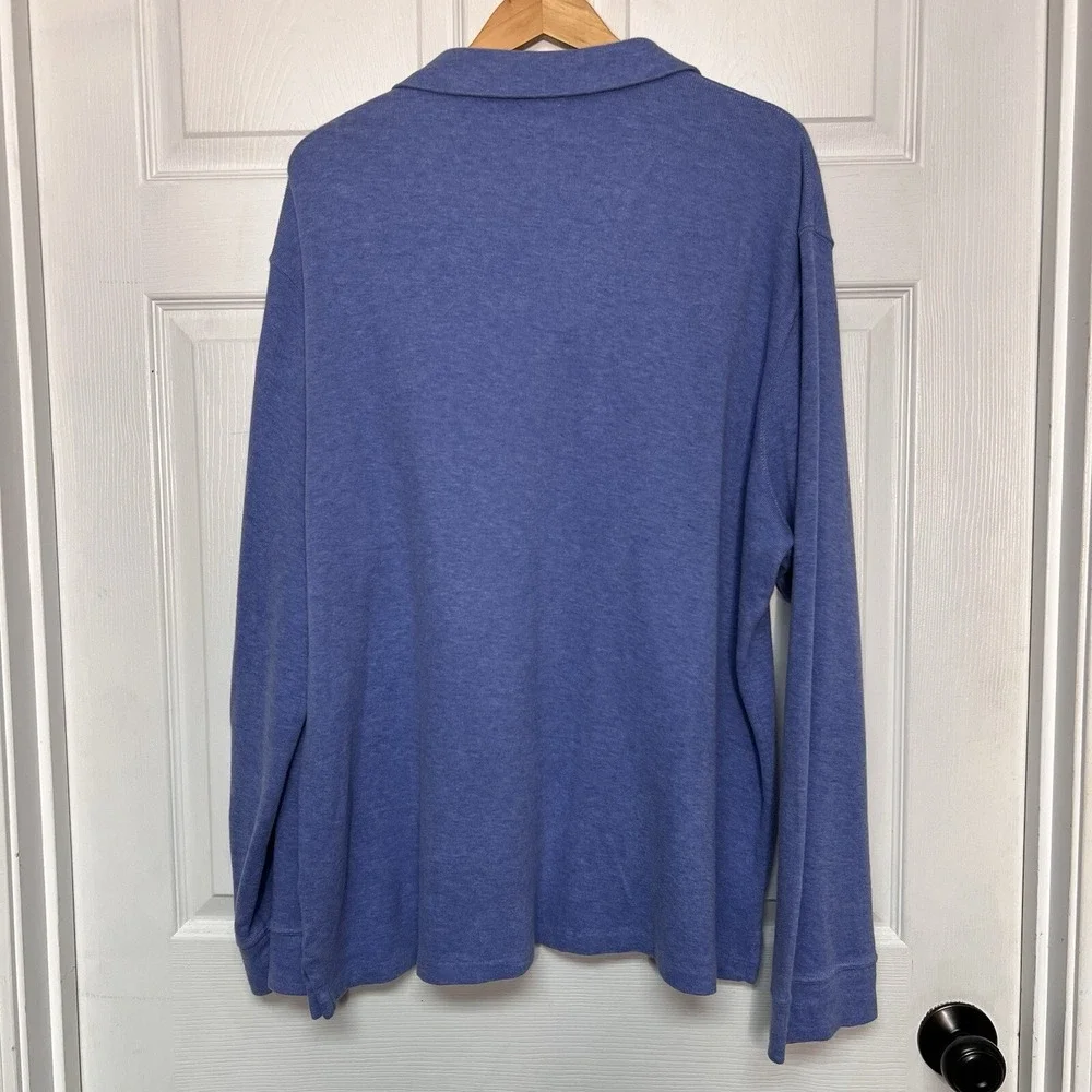 Polo Ralph Lauren Mens XXL Sweater Blue Estate Rib Pony 1/4 Zip Tight Rib Golf